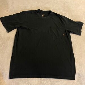 HAWX Work Gear Mens Black Short Sleeve Pocket T Shirt Size L Cotton Outdoors Tee